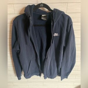 Nike Navy Blue Zip-Up Hoodie